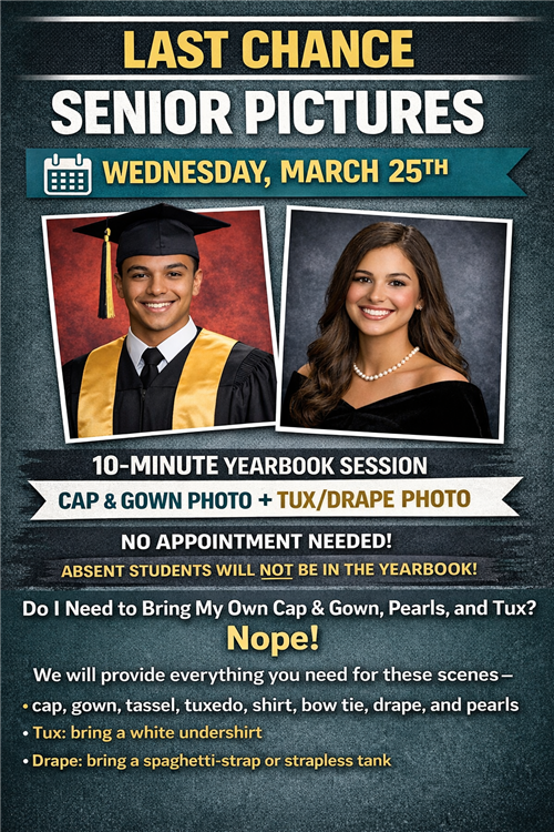  Final Sr Photo opp March 25th no appt needed